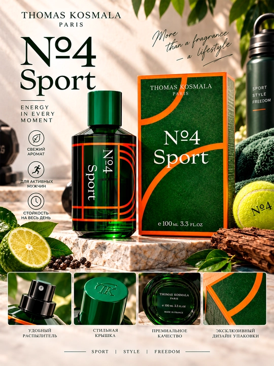 Thomas Kosmala N°4 Sport Eau de Parfum — парфюмерная вода для мужчин, 100 мл