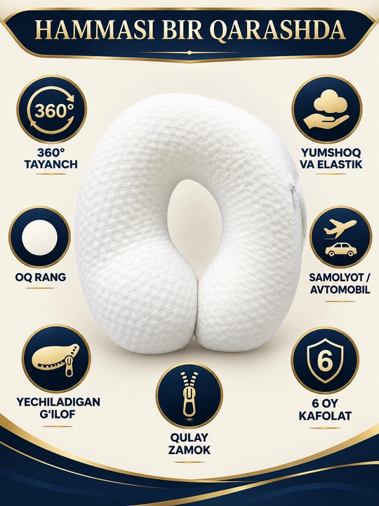 Подушка, анатомическая, Memory Foam, 50×70 см, поддержка головы и шеи, для сна