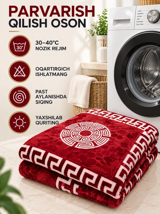 Adyol, 2 kishilik issiq, 1 qavatli 200×220 sm, 2,5 kg — uy va yotoqxona uchun qalin ko‘rpa