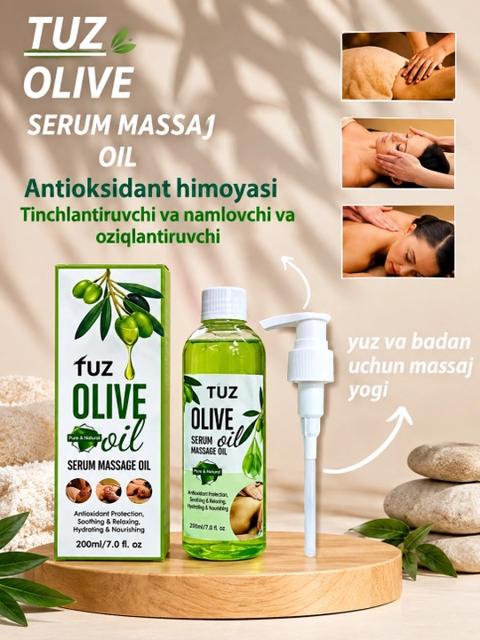 TUZ tana va yuz uchun massaj yog'i-zarobati serum namlantiruvchi va oziqlantiruvchi 200 ml - 