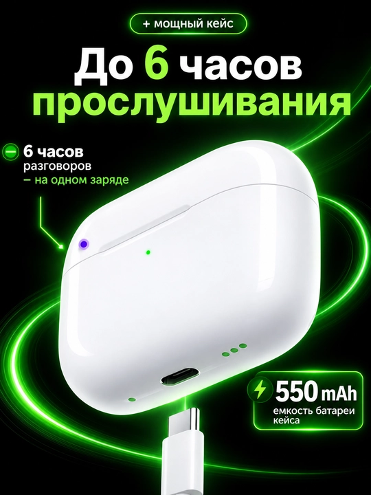 Simsiz Bluetooth quloqchin Pods Pro 2, sensorli, TWS, iPhone va Android uchun