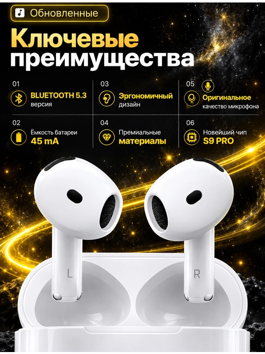 Simsiz Bluetooth quloqchin Pods Pro 2, sensorli, TWS, iPhone va Android uchun