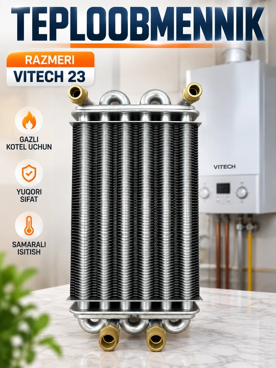 Gaz qozoni uchun issiqlik almashtirgich (bitermik) - 