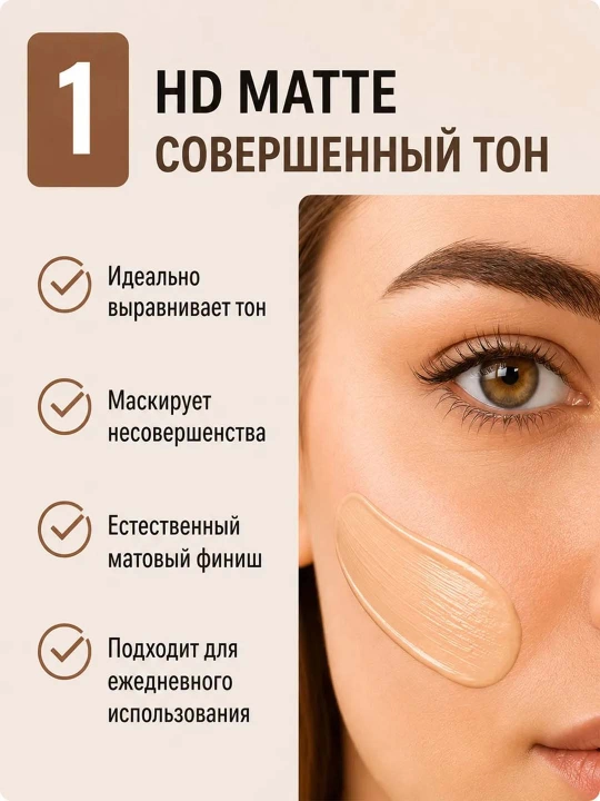 Gabrini matlovchi tonal kremi, HD Matte Make up Evermore foundation, 30 ml