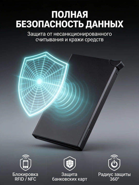 Metall kardxolder-RFID himoyasi, ixcham va ishonchli, hujjatlar uchun taktik
