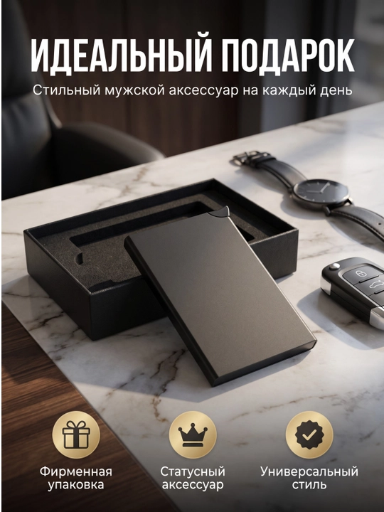 Metall kardxolder-RFID himoyasi, ixcham va ishonchli, hujjatlar uchun taktik