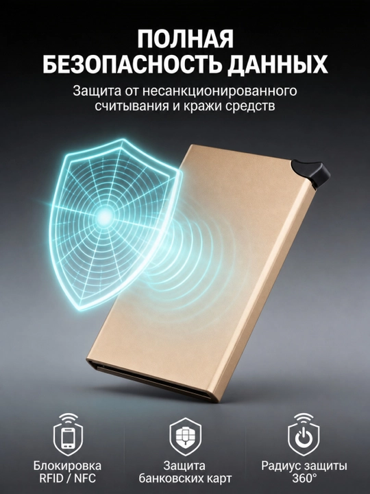 Metall kardxolder-RFID himoyasi, ixcham va ishonchli, hujjatlar uchun taktik