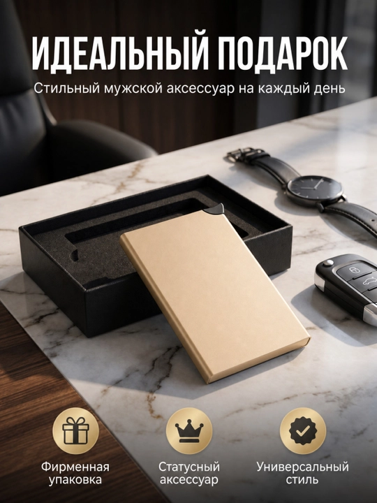 Metall kardxolder-RFID himoyasi, ixcham va ishonchli, hujjatlar uchun taktik