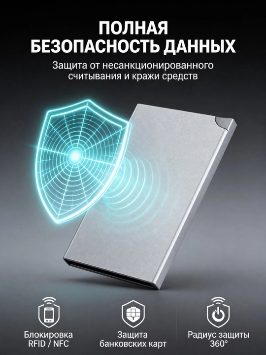 Metall kardxolder-RFID himoyasi, ixcham va ishonchli, hujjatlar uchun taktik