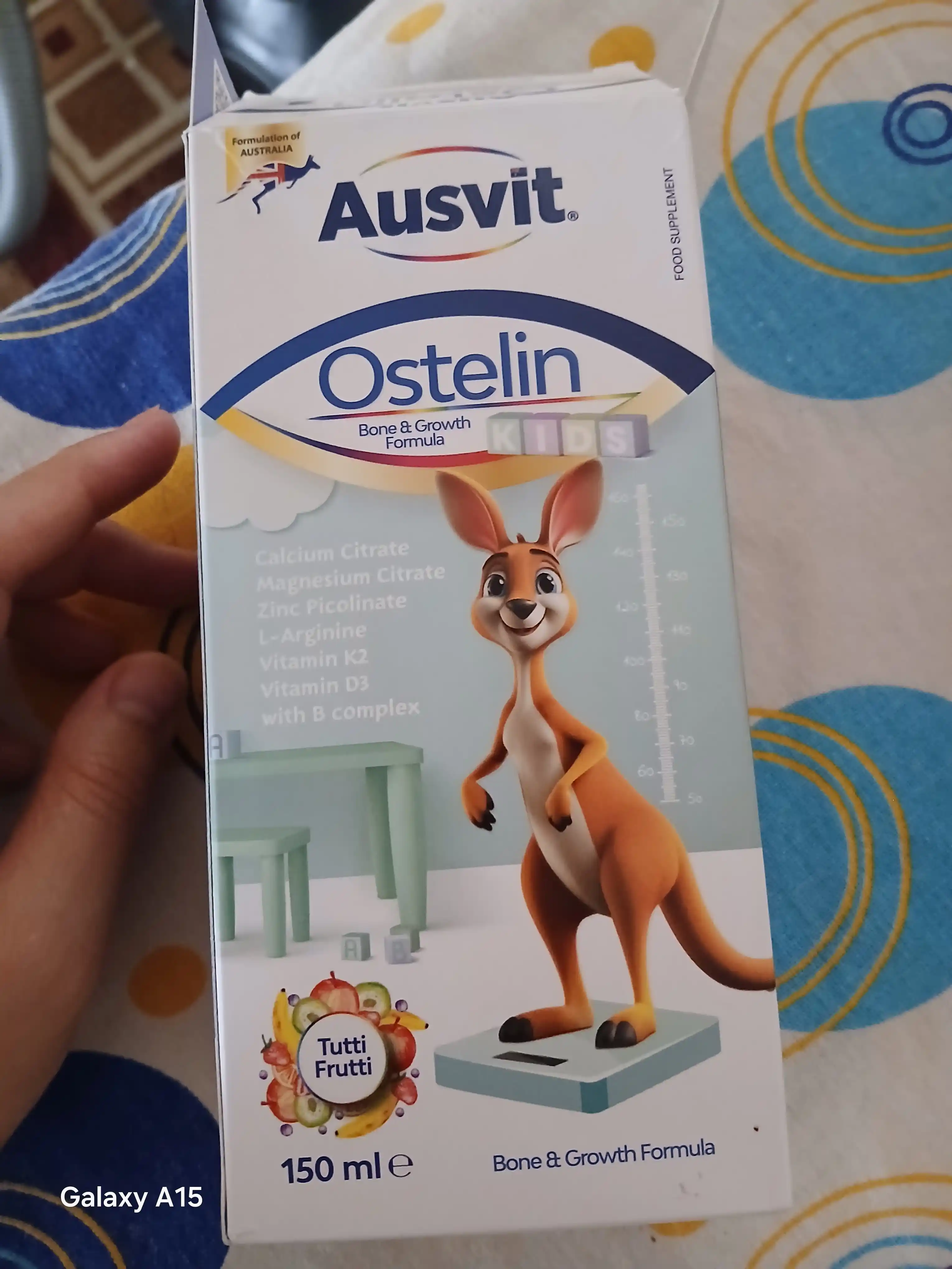 Витамины для детей, сироп с кальцием и L-аргинином Ausvit Ostelin для роста костей, 150 мл