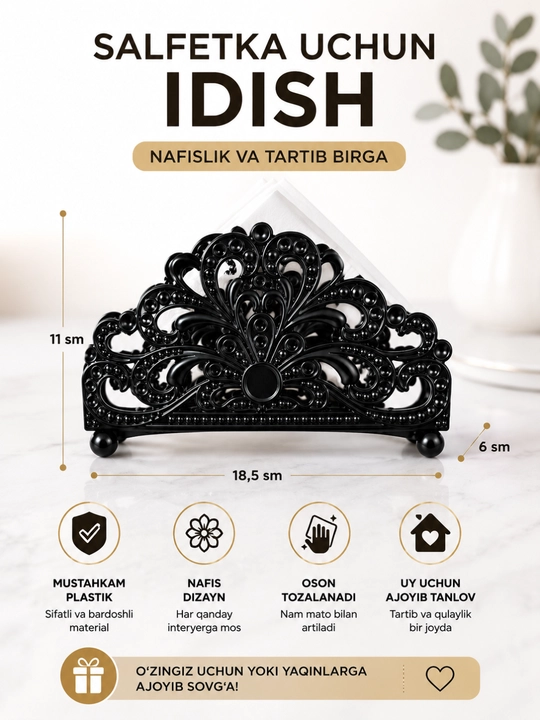 Salfetka idish, salfetka uchun organayzer, xashamdor salfetka solgich - 