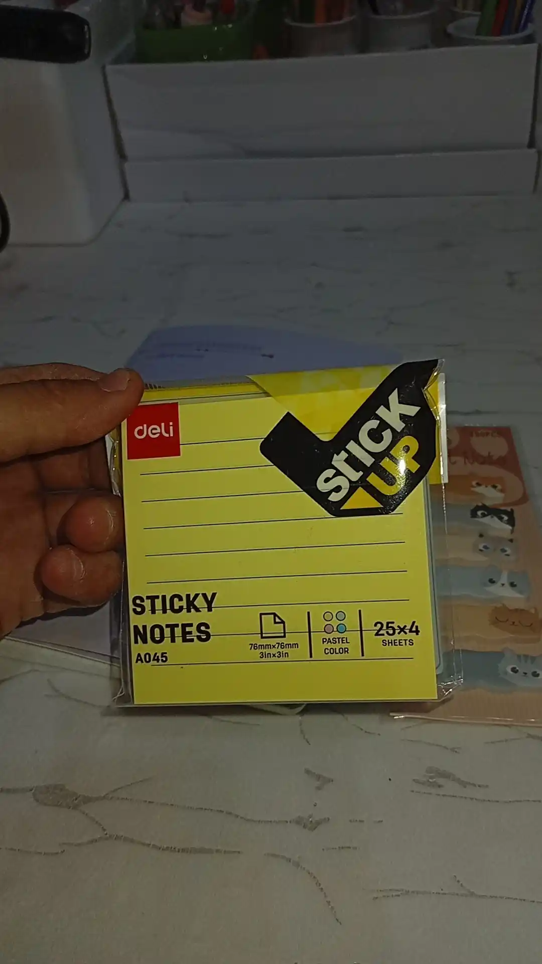 Стикеры для заметок Deli EA045, 3 * 3IN, 4 * 25 sheets, 76 * 76 мм