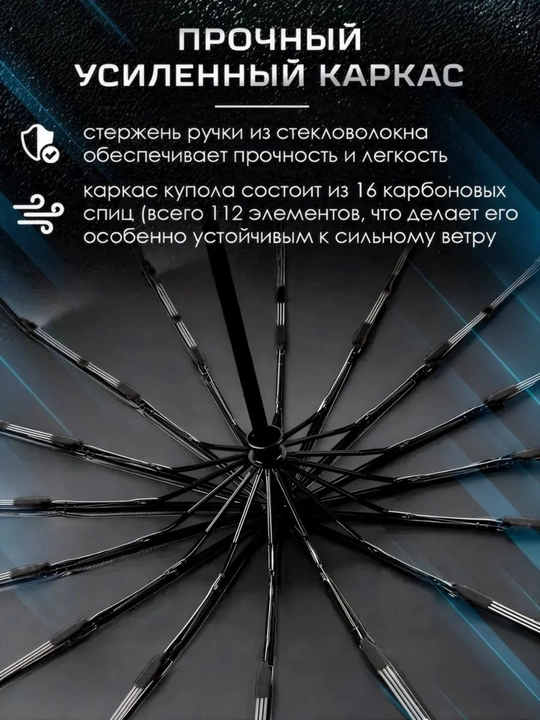 Зонт автоматический, 16 пар спиц