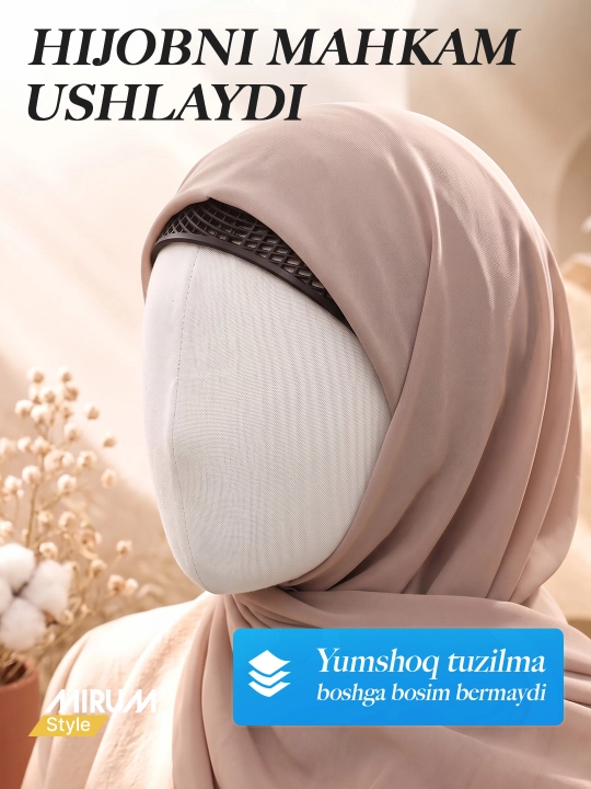 Hijob uchun qora bone shapka, ayollar bosh kiyimlari