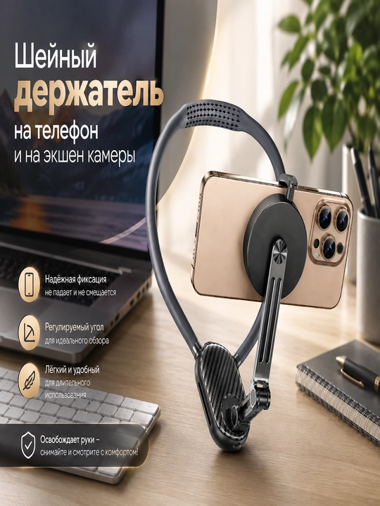 Гибкий держатель для телефона — шейный держатель с регулируемым углом - 