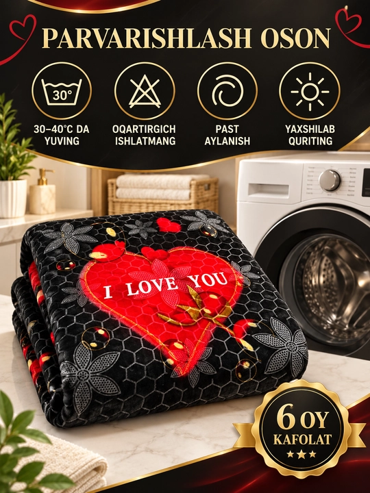 Adyol, 2 kishilik issiq, 1 qavatli 200×220 sm, 2,5 kg — uy va yotoqxona uchun qalin ko‘rpa