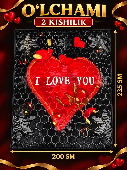 Adyol, 2 kishilik issiq, 1 qavatli 200×220 sm, 2,5 kg — uy va yotoqxona uchun qalin ko‘rpa
