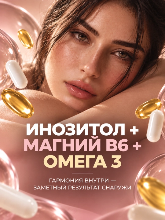 Комплекс 1WIN Омега-3 3000 мг + Мио-инозитол 1000 мг для женщин, БАД, 90 капсул