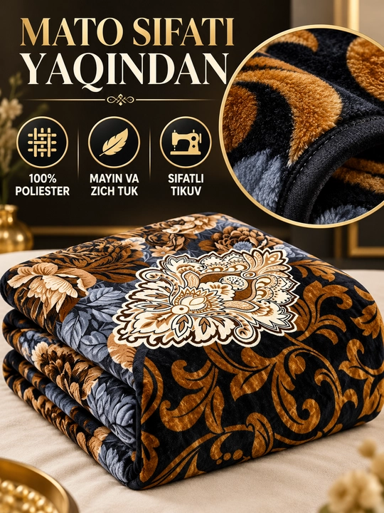 Adyol, 2 kishilik issiq, 1 qavatli 200×220 sm, 2,5 kg — uy va yotoqxona uchun qalin ko‘rpa