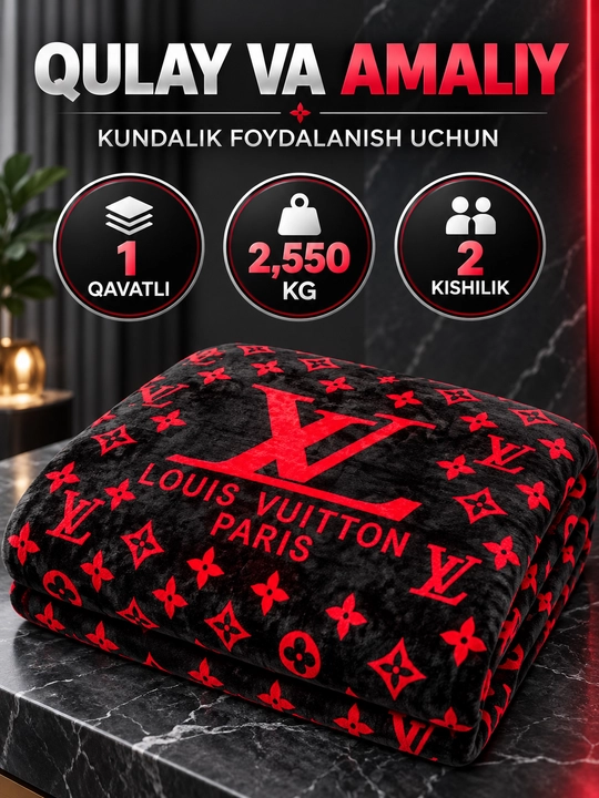 Adyol, 2 kishilik issiq, 1 qavatli 200×220 sm, 2,5 kg — uy va yotoqxona uchun qalin ko‘rpa