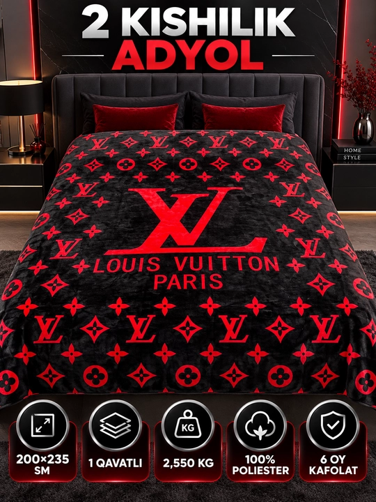 Adyol, 2 kishilik issiq, 1 qavatli 200×220 sm, 2,5 kg — uy va yotoqxona uchun qalin ko‘rpa