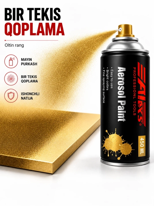 Аэрозольная краска FIXS Professional Tools 450 мл для металла, дерева, стекла и керамики - 
