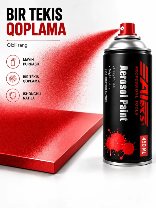 Аэрозольная краска FIXS Professional Tools 450 мл для металла, дерева, стекла и керамики - 