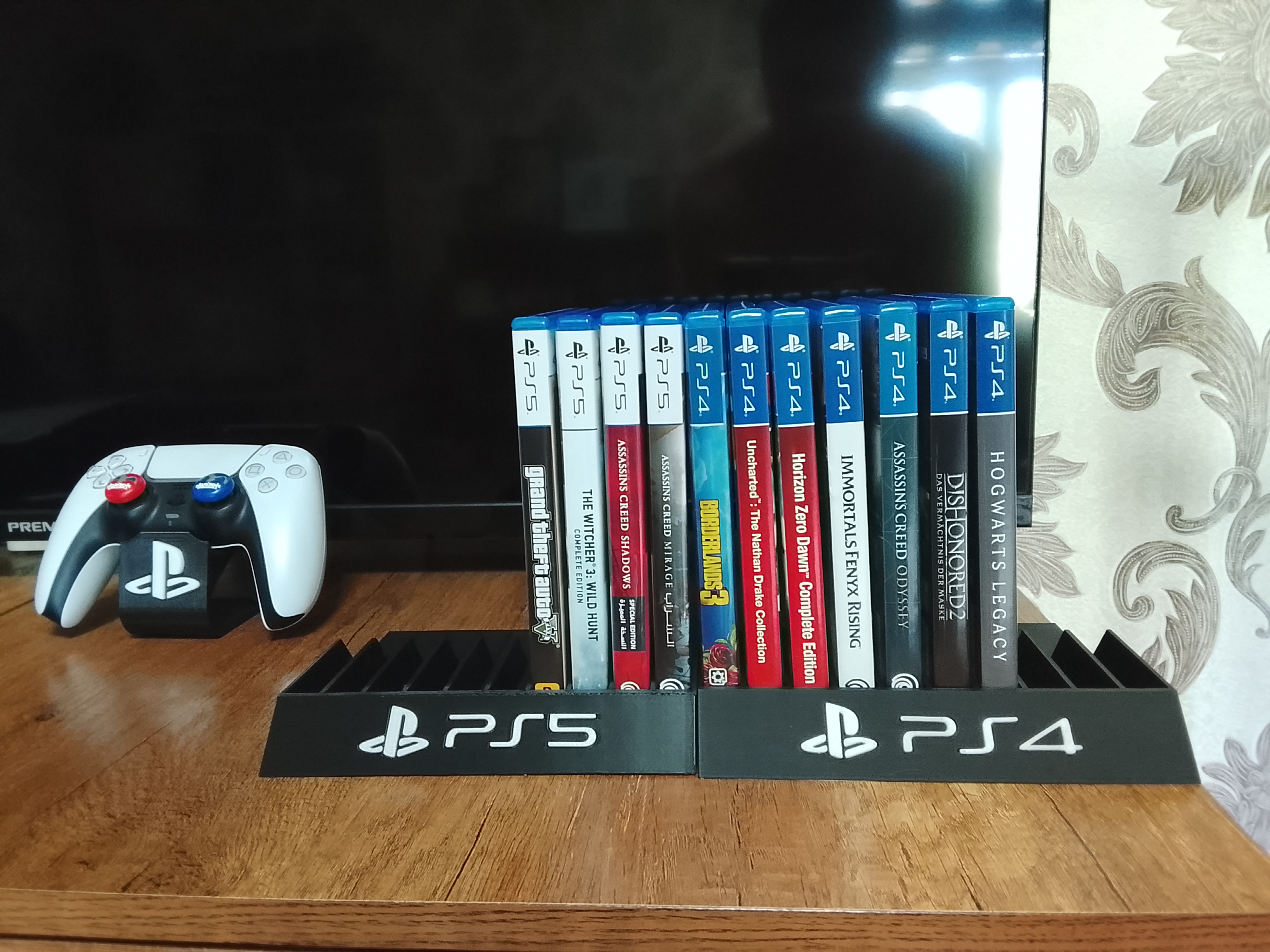 PS5 o'yin disklari uchun stend, 10 ta disk uchun organayzer, PlayStation 5