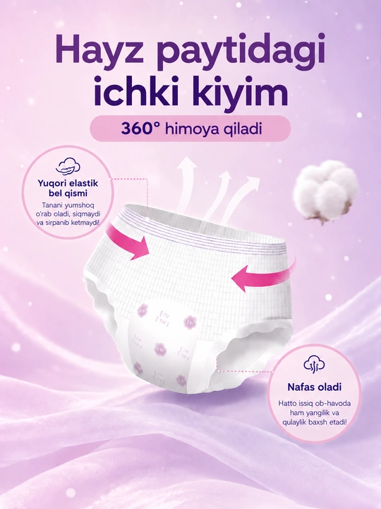 Hayz trusi, bir martalik, tug‘ruqdan keyingi, prokladka