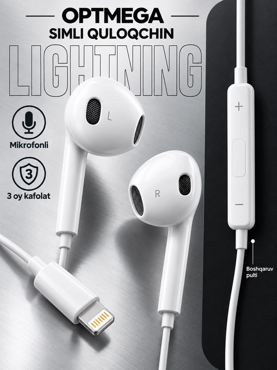 Проводные наушники для iPhone с микрофоном, Pop-Up, разъёмы Lightning, Type-C и AUX 3,5 мм - 