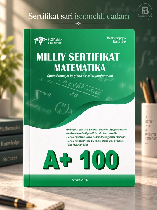 Matematika maxsus dastur 1.0, A+100 Nukus Milliy sertifikat va attestatsiya kitoblari - 