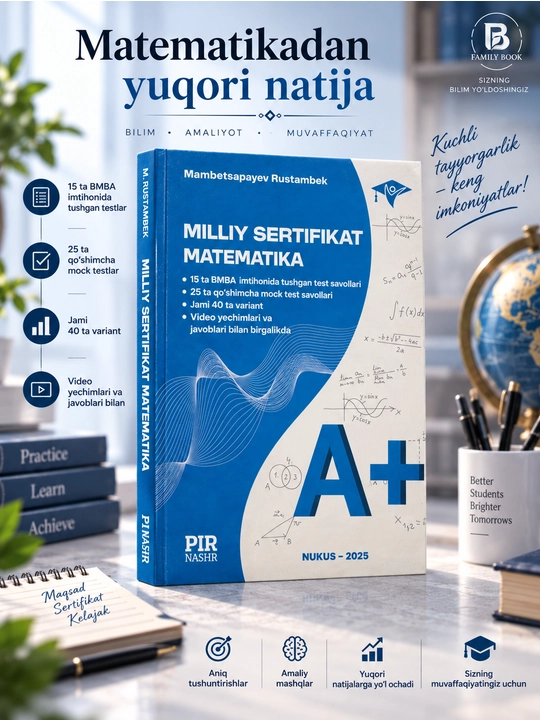 Matematika maxsus dastur 1.0, A+100 Nukus Milliy sertifikat va attestatsiya kitoblari