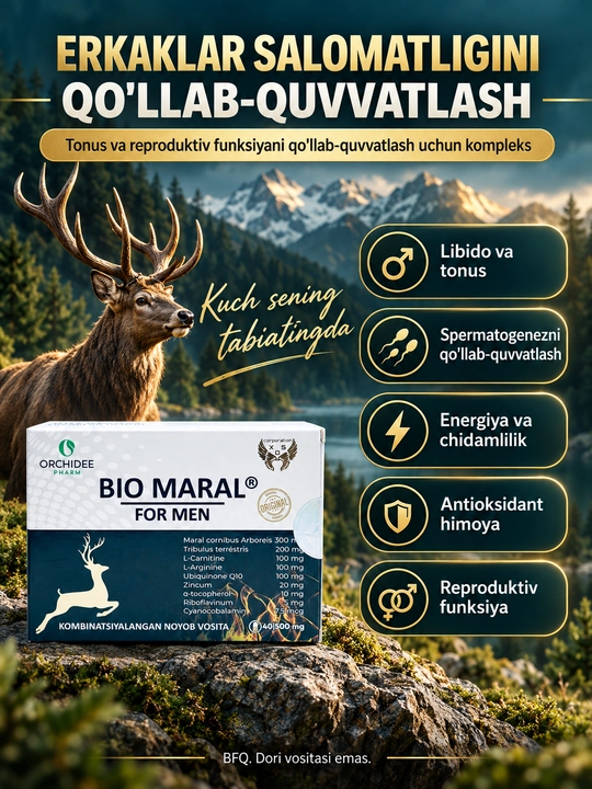 Капсулы для мужского здоровья и зачатия Bio Maral for Men, Био Марал, 40 капсул