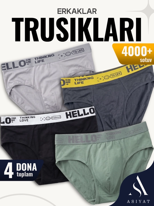 Erkaklar boksеr trusiklar to‘plami 4 dona, erkaklar ichki kiyimi, erkaklar uchun to‘plam - 