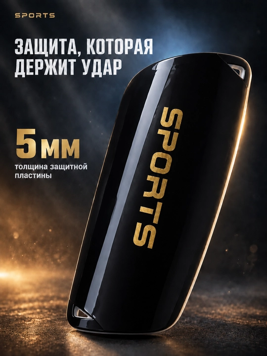 Щитки футбольные SPORTS, 5 мм, накладки защитные на голень, для взрослых и детей - 