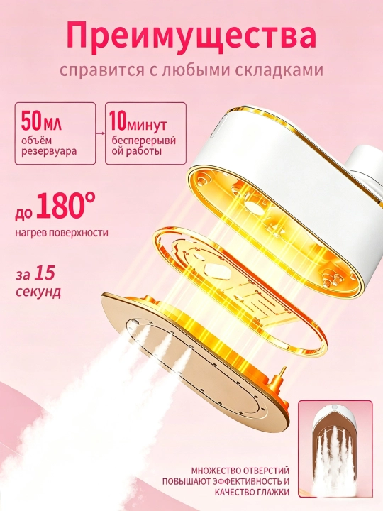 Отпариватель ручной для одежды и ткани, 3 в 1, паровой утюг для дома и офиса, дорожный