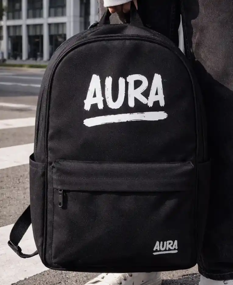 Городской рюкзак с надписью AURA, вместительный, для повседневного использования