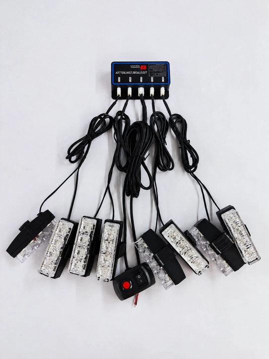 Автомобильные LED стробоскопы 12 В, комплект сигнальных ламп с блоком управления