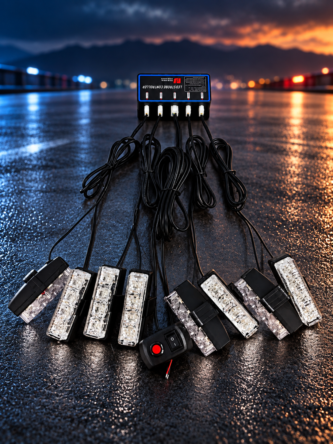 Автомобильные LED стробоскопы 12 В, комплект сигнальных ламп с блоком управления