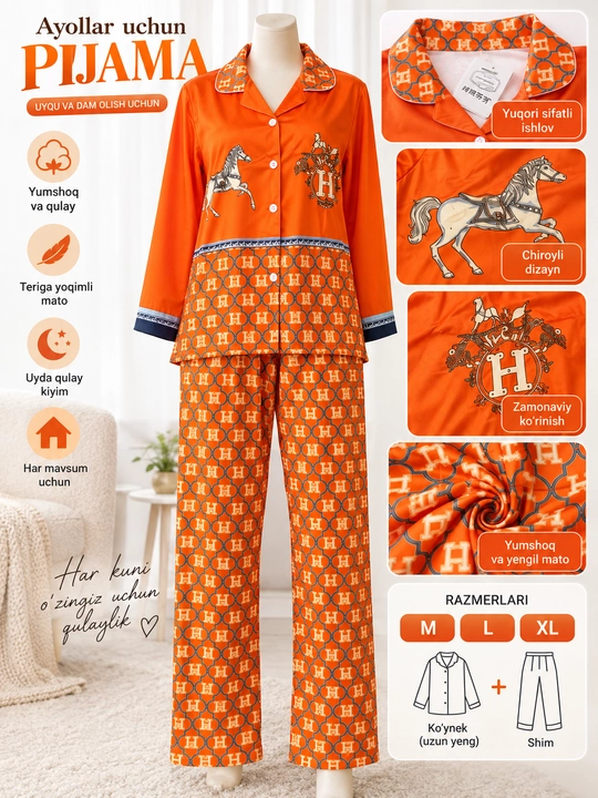 Пижама женская с брюками, комплект для сна и дома с длинным рукавом, XL–XXL
