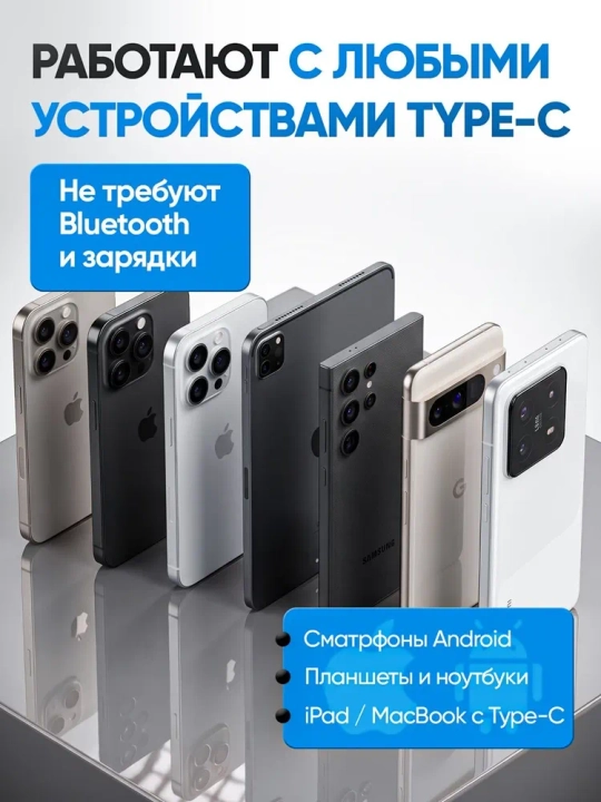 IPhone uchun simli quloqchinlar, (Pop-UP) mikrofon bilan, Lightning, Type-c,3.5mm Aux