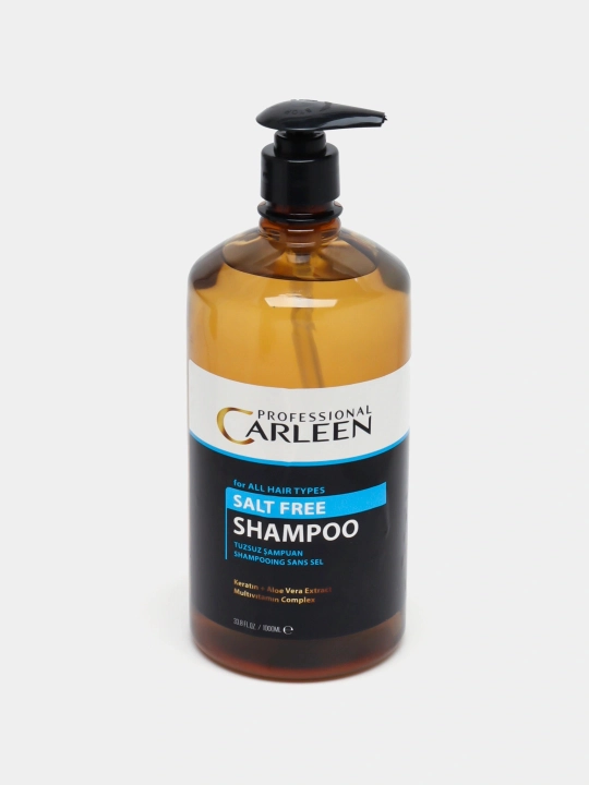 CARLEEN Professional Tuzsiz Shampun – Barcha Soch Turlari Uchun, Keratin va Aloe Vera