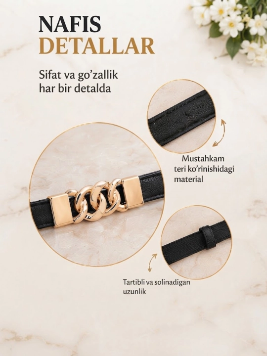 Ayollar va qizlar uchun zamonaviy va nafis kamarlar