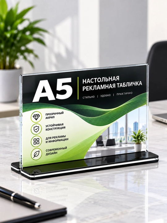 A4, A5, A6 akril stol usti reklama tablichkasi - 