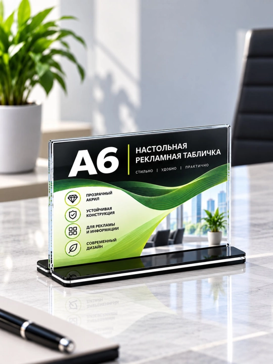 A4, A5, A6 akril stol usti reklama tablichkasi - 
