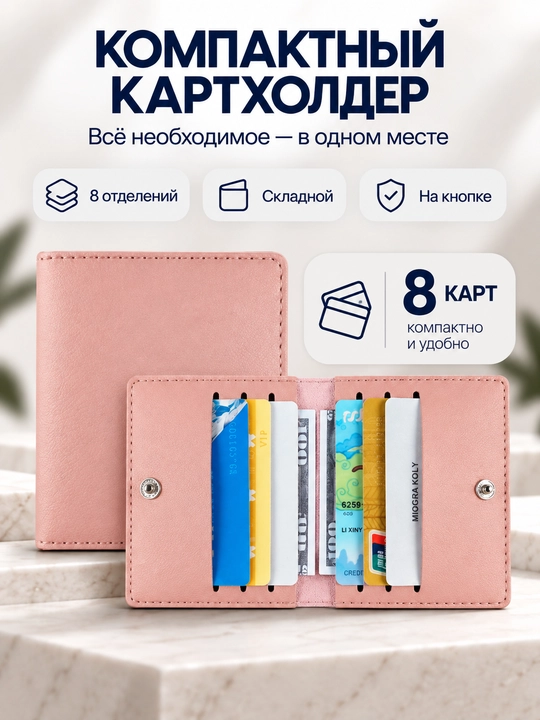 Kartholder, vizitka solgich, hamyon, hujjatlar va ID karta uchun g'ilof - 