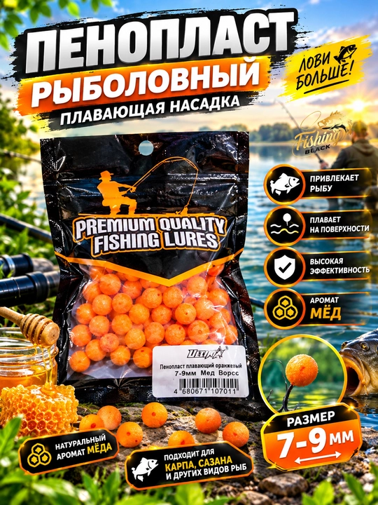 Пенопласт для рыбалки, мягкая приманка, пенопласт рыболовный - 