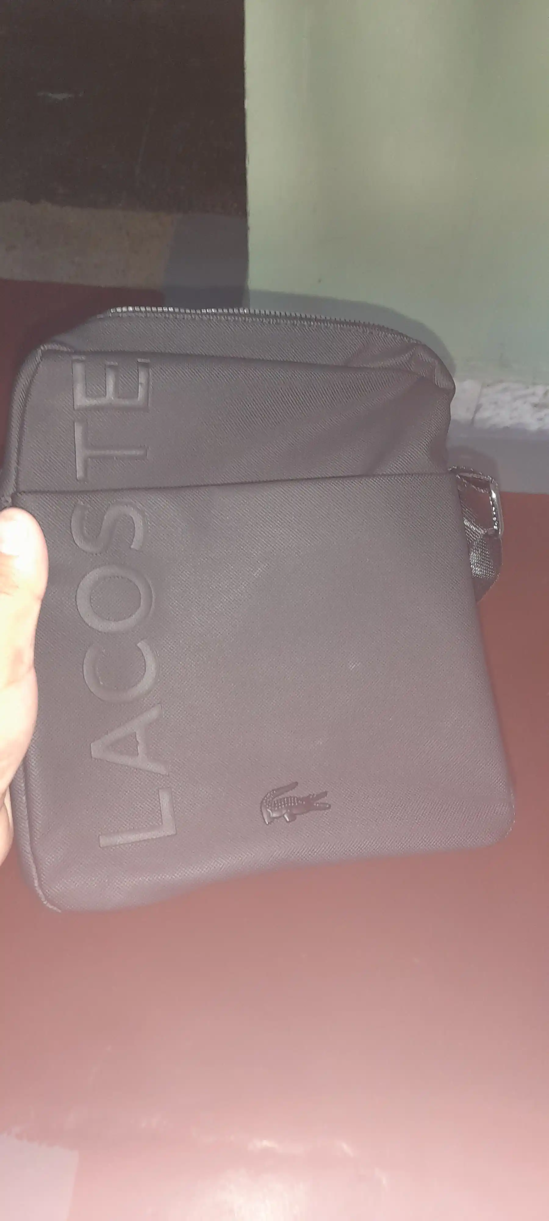 Мужская сумка через плечо Lacoste, черная, повседневная