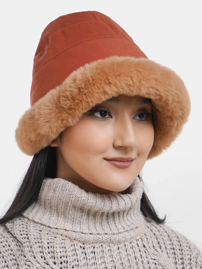 Extraordal Plus Бархатная женская шапка с искусственным мехом 56–58 см - 