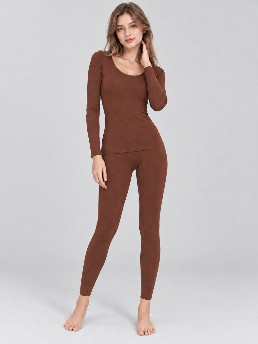 Ayollar termo ichki kiyimi to‘plami: longsliv va leggings
